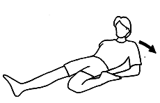 イラスト：膝関節を伸ばすストレッチング法